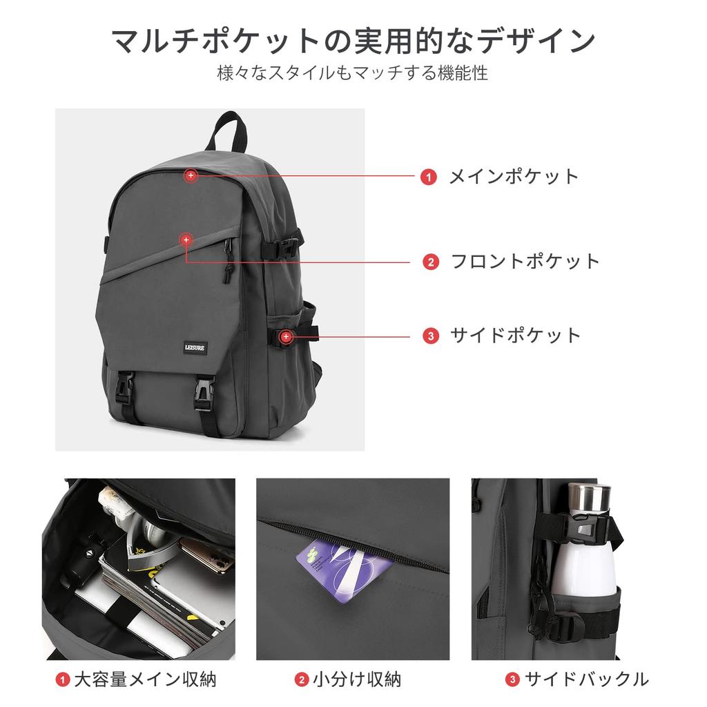 Large Town For High School Black [SEAFEW] Women's Rucksack, Capacity, Backpack, Women, Students, Men, Women, School, Commuting, Travel, Lightweight,