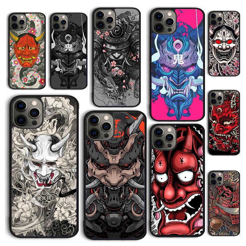 Японская маска демона Они Хання крутой чехол для телефона для iPhone 17 Air 16 16e 15 12 11 13 14 Pro Max Apple Plus Coque
