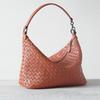 Handcrafted Sheepskin Woven Lunch Box Bag One Shoulder Armpit Dumpling Bag Women's High-end Handbag