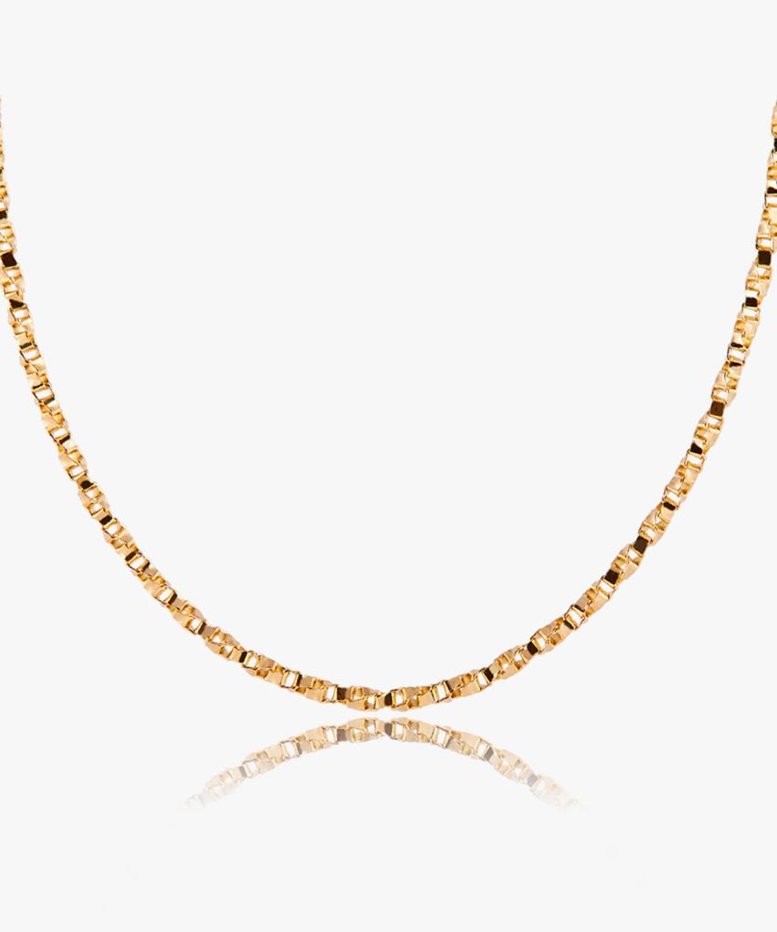 Helene Jewelry 14K 18K Box Twist Chain Gold Necklace (Type A)