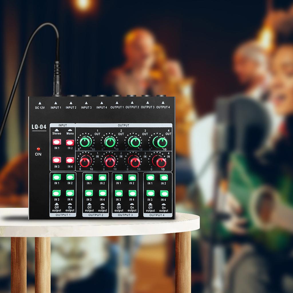4-канальный аудиомикшер, портативный усилитель для наушников, легкая ручка регулировки громкости с питанием 5 В