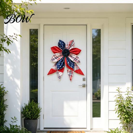 Farmhouse Style Wreath Flower Decorative Sign for Front Door Retro Burlap DIY And Bow Making Kit Artificial Floral Wall Hanging Home Indoor