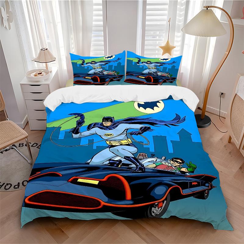 3pcs batman, superhero Duvet Cover Set (1 Duvet Cover + 2 Pillowcases, No Core) - Comfortable, And Breathable Bedroom Decoration yy251104055