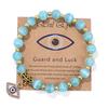 Lucky Turkish Evil Eye Pendant Beads Bracelet Handmade Natural Stone Charm Elastic Bangles Men Women Fashion Yoga Energy Jewelry