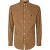 Polo Logo Embroidered Single-Breasted Long Sleeve Shirt Men Shirts Brown 710818761-023