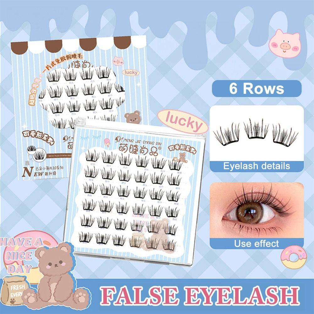 6-Row 3D Faux Mink Lash Natural Look Fake Eyelash Long Lasting False Eyelashes Personal Care