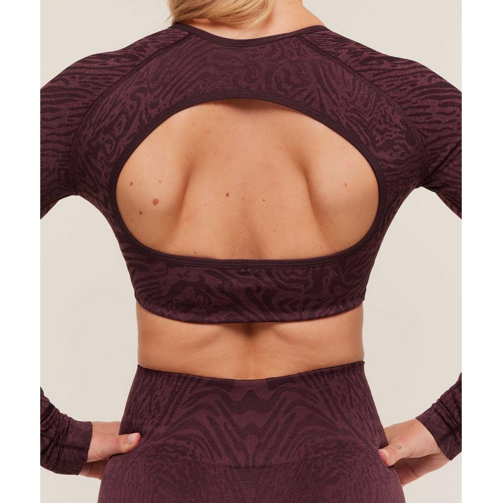 Gymshark Adapt Animal Long Sleeve Crop Top Cherry Purple Reset Pink B4c2z Pcgp