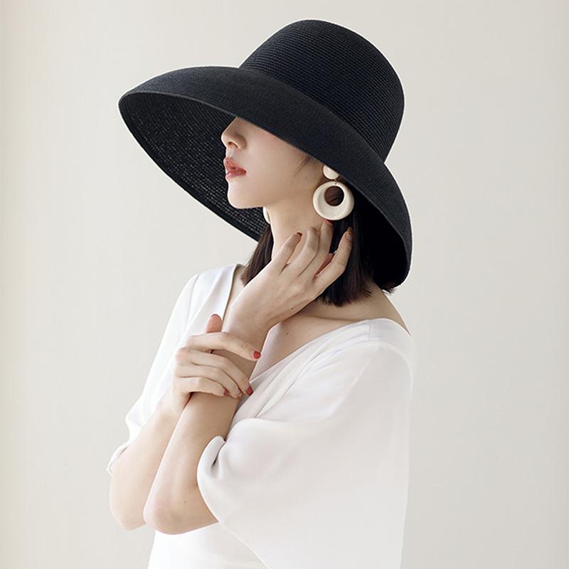 Соломенная шляпа женская летняя с большими полями дорожная солнцезащитная шляпа Hepburn Wind Visor Holiday Beach Hat складная универсальная женская шляпа