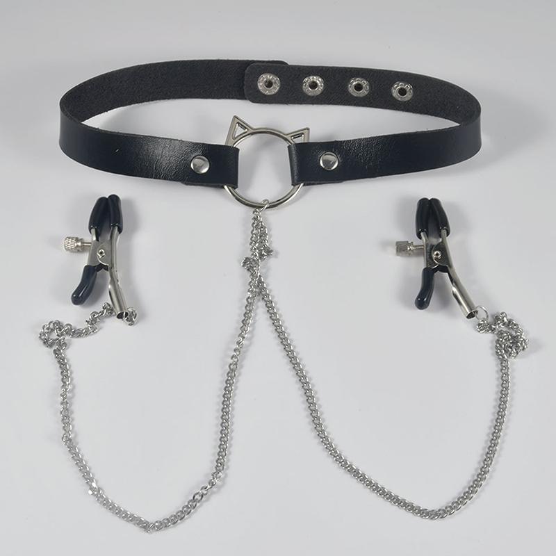 1 шт. Кольцо для соска с колье-чокером в стиле панк, длинная цепочка, штанга для пирсинга сосков, ювелирные изделия