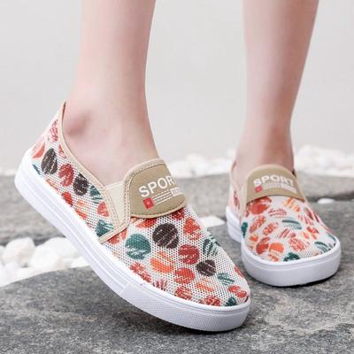 Летняя тканевая обувь женская сетчатая дышащая повседневная обувь нескользящая женская сетчатая обувь на плоской подошве для студентов
