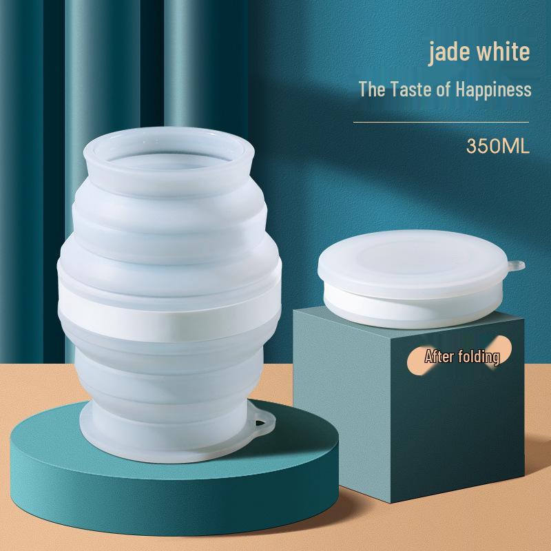 Портативная силиконовая складная дорожная кружка с крышкой - Мини-телескопическая чашка для полоскания для использования на открытом воздухе