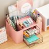 Drawer Style Pen Holder Home Plastic Stationery Organizer Box Multi Layer Cosmetics Brush Storage Cabinet Office Desk Accessory