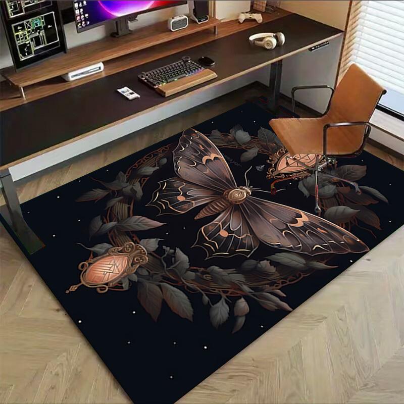 1pc Butterfly Artwork Carpet Anti Slip Polyester Floor Mat for office,Bedroom