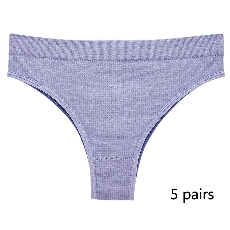 Sports Girls Underwear Thong Female Seamless Large Size Fitness Sports T-word Panties Solid Color Mid-waist Sexy Invisible Girls T Pants Head