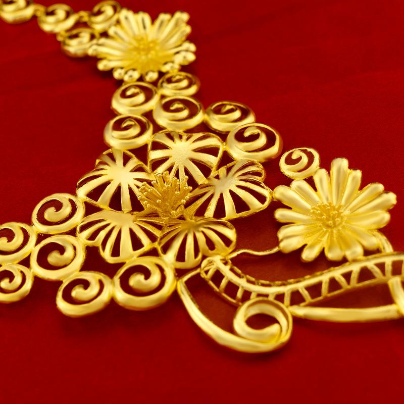 Роскошные ожерелья с подвеской в ​​виде цветов из желтого золота, цепочка для женщин, золотое ожерелье невесты, женские подвески, свадебные украшения, подарки