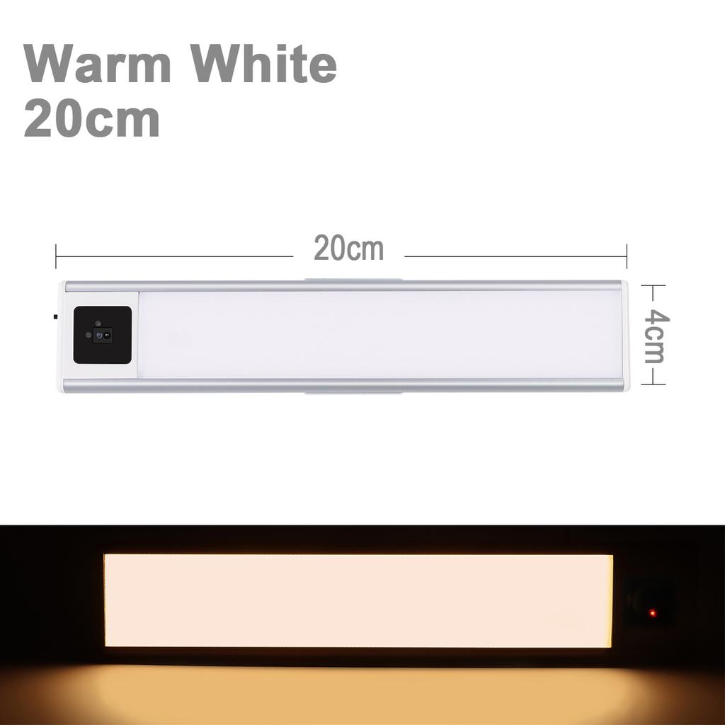 Портативная светодиодная полоса USB 5 В с возможностью подзарядки, датчик движения для спальни, алюминиевого шкафа, лестницы, кемпинга, ночника