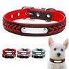 Personalized Engraved Puppy Pet Cat Puppy Braided Dog Collar Personalized Leather Collars With Namep