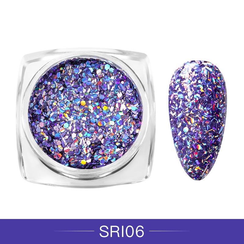 10 цветов блестящие хлопья для ногтей голографические круглые лазерные блестки порошок дизайн ногтей DIY украшения