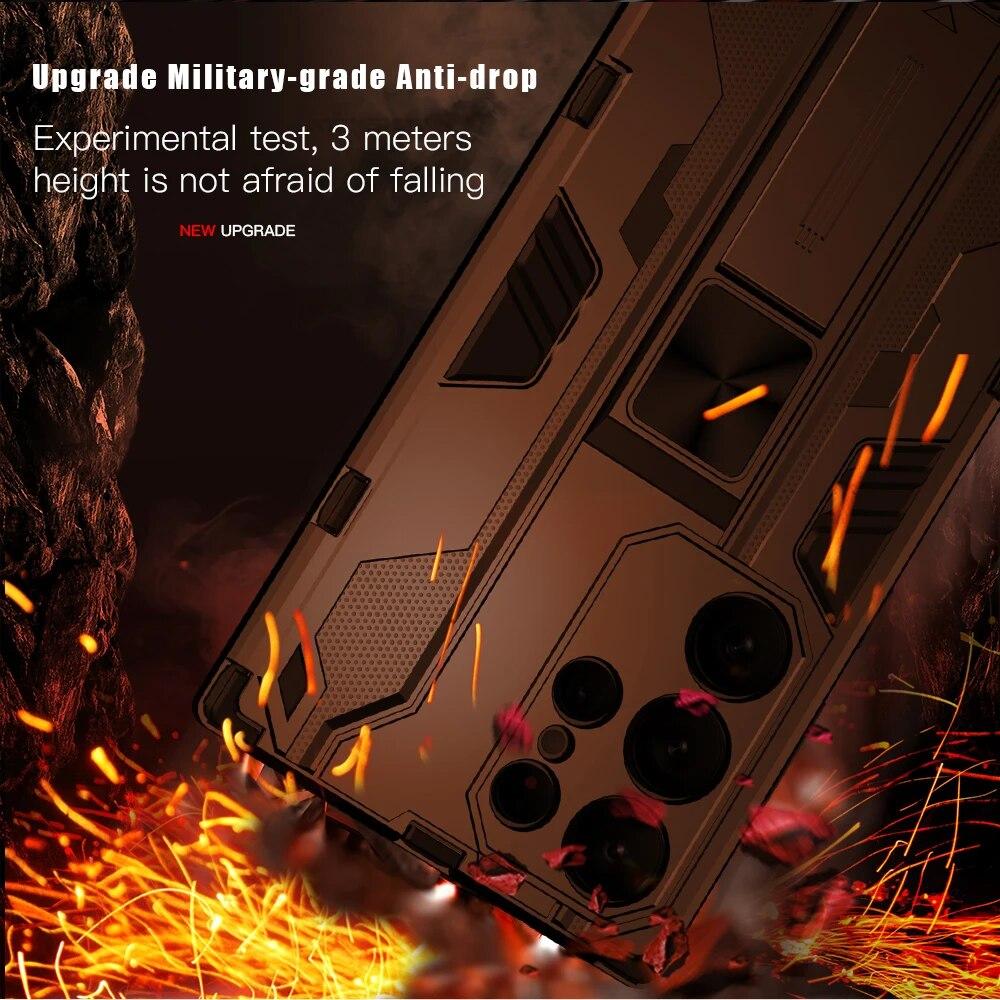 KEYSION Противоударный чехол для Samsung S24 Ultra 5G S24 + Plus, силиконовый + чехол-подставка для телефона из ПК для Galaxy S23 S22 Ultra S21 FE 5G