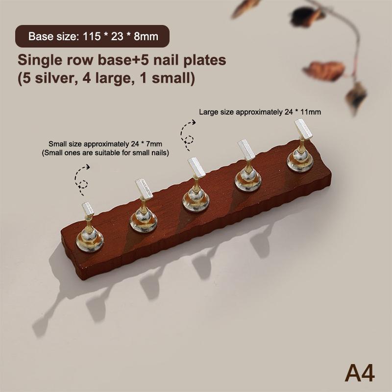 Подставка для демонстрации ногтей, прочный магнитный держатель для ногтей, подставка для практики с типсами для наращивания, держатель с основанием из орехового дерева для арт-салона, инструмент для практики DIY