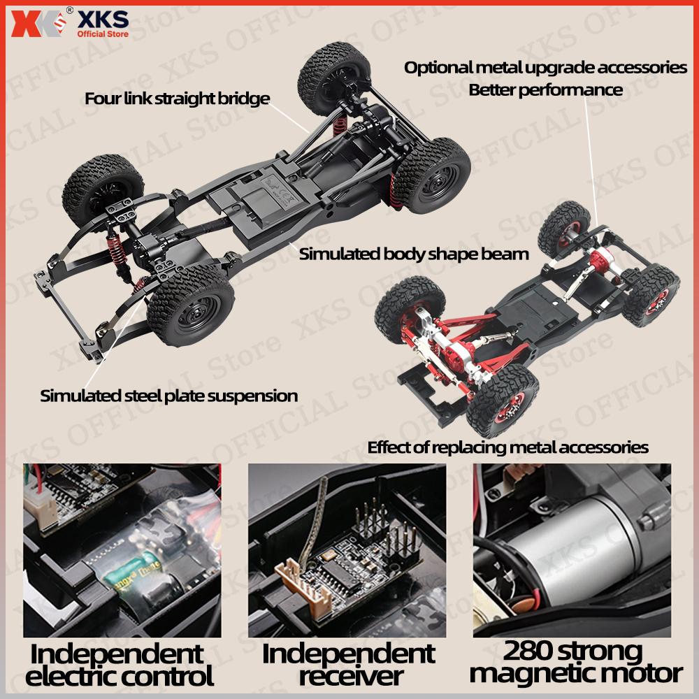 Xks Mn82T Lc79 1:Радиоуправляемая машина масштаба 1/12 4WD 2.4G с дистанционным управлением, пикап с краном - Внедорожная игрушка для лазания для детей, рождественский подарок