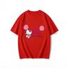 2026 Футболка HelloKitty из мягкого хлопка с коротким рукавом и круглым вырезом, милый принт, легкий летний топ для женщин, повседневная одежда