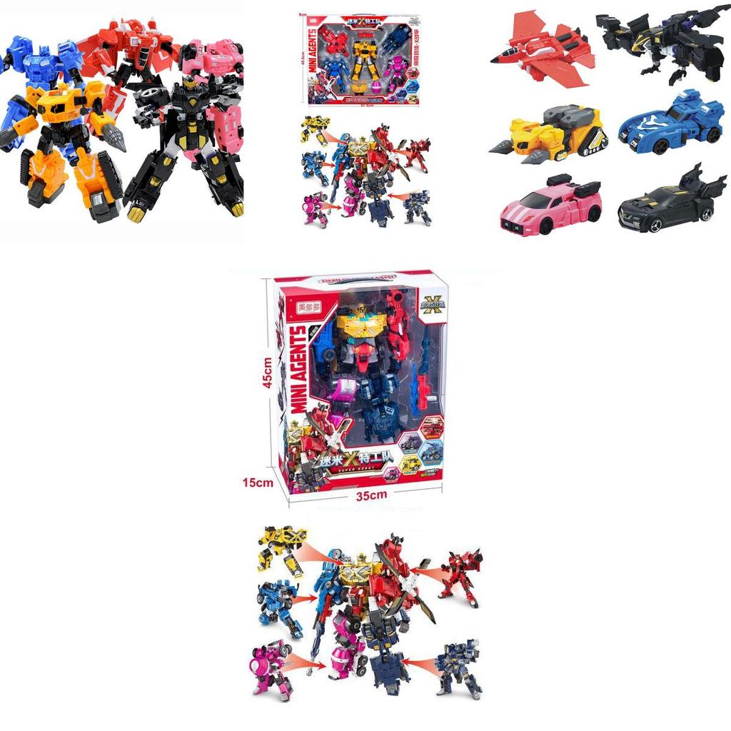 Минифорс Икс Люсибот Красочный 4 в 1 Трансформер Машина Робот Игрушка для Детей