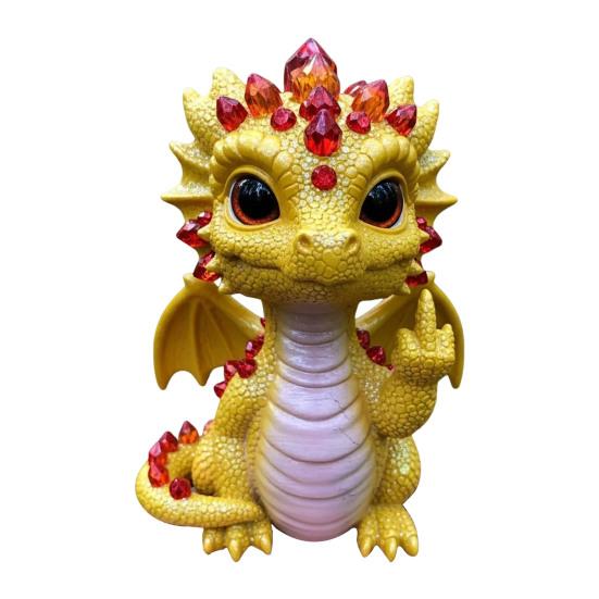 Baby Dragon Figurine Cheeky Dragon Statue Collectible Flip-off Baby Dragon