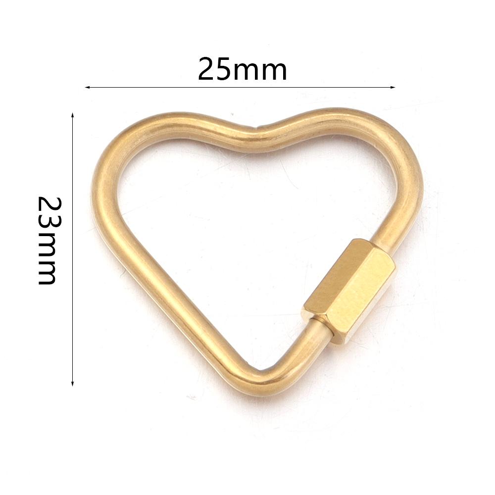 2pcs/lot Stainless Steel Screw Clasps Oval Heart Shape Carabiner Lock Clasp For Jewelry Connector Fastener DIY Keychain Supplies
