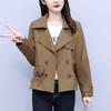 Women's Short Jacket Fashion Casual Jacket Trench Coat Top for Autumn