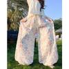 Floral Skirt Pants for Women Wide-leg Summer New High-waisted and Thin, Cool Mid-length Flower Bud Pants