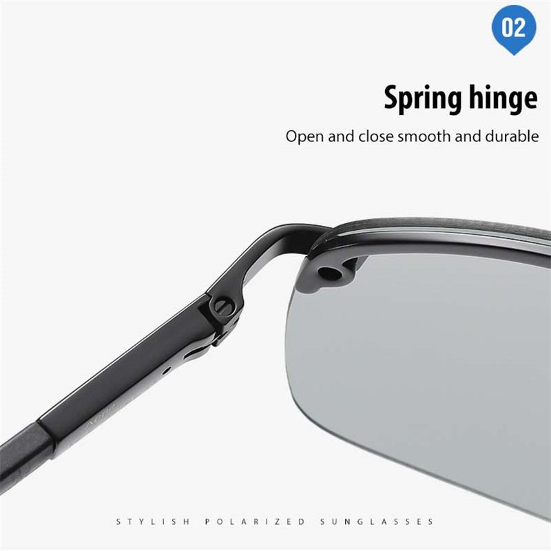 Мужские поляризационные солнцезащитные очки, модный дизайн, черные классические очки для вождения, рыбалки, спортивные очки дневного и ночного видения, фотохромные очки