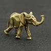 Antique Pure Copper Office Tea Set Mini Elephant Statue Home Decoration Pet Desktop Animal Ornament Bronze Carving Handle