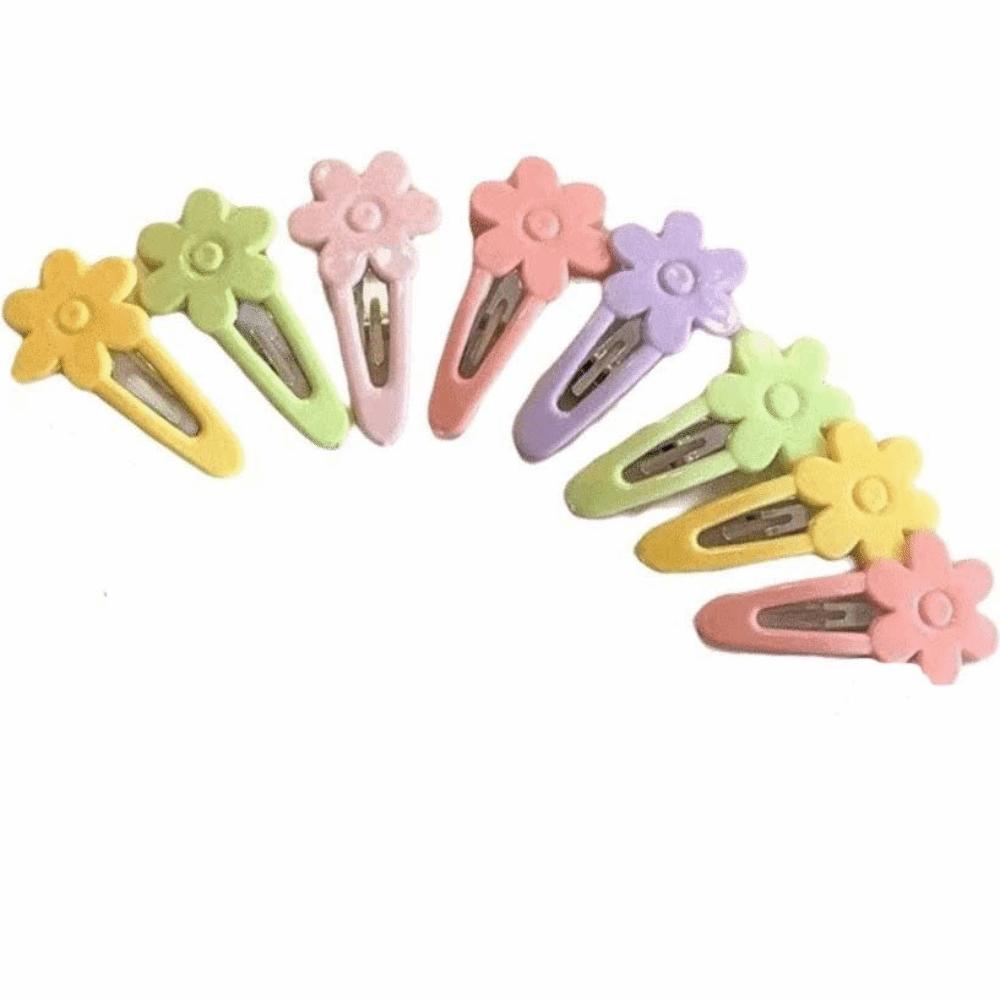 8/16 pcs/set Flower Multicolor Bownot Hair Clips Plastic Hair Barrettes Bangs Hairpin Women