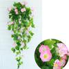 Fake Plant Flower Realistic Vivid Waterproof Hanging Artificial Silk Morning Glory Imitation Flower for Home