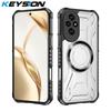 KEYSION Прозрачный магнитный чехол для HONOR 200 5G Силикон+ПК Сверхпрочный Противоударный Чехол-накладка на заднюю панель телефона для для Huawei Honor 200 5G