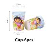Dora Balloon Cartoon Girl Ballons Happy Birthday Banner Party Decoration Monkey Cake Topper Supplies Gift Disposable Tableware