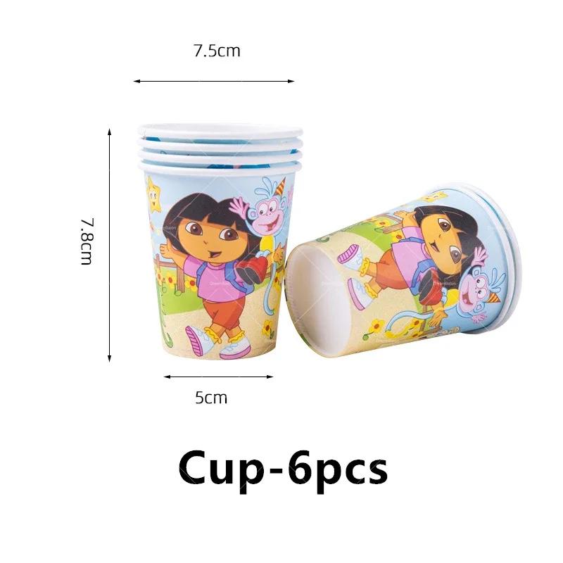 Dora Balloon Cartoon Girl Ballons Happy Birthday Banner Party Decoration Monkey Cake Topper Supplies Gift Disposable Tableware