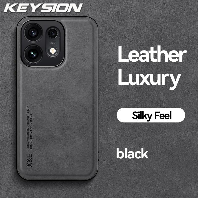 KEYSION Роскошный ретро чехол из ПУ кожи для OPPO Reno16 Pro 5G Силиконовый+ПК Ударопрочный чехол для телефона для OPPO Reno16 F 16 FS 5G