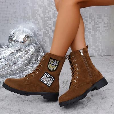 Мода 2024 года, модная женская обувь, женские ботильоны, горячая распродажа, современные ботинки со шнуровкой спереди, женские, новые, большие размеры, однотонные ботильоны Zapatos