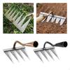 2Pcs Vegetable Gardening Hoe Indispensable Garden Tools 4 Tooth Brass