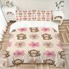 3pcs bedding set Monkey Cartoon Includes 1 Comforter + 2 Pillowcases, Without Pillow Inserts, Soft Comfortable, Lightweight Breathable011
