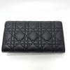 Dior S5039UWC Lady Christian Dior Cannage Caro Long Wallet Calfskin Black Unused