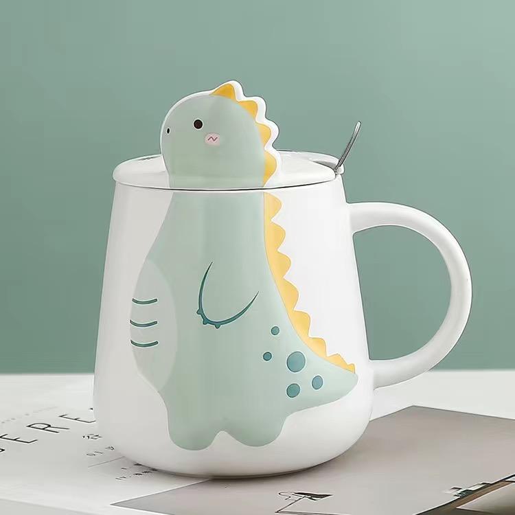 Кружка с рисунком динозавра, милая индивидуальная керамическая чашка, кофейная чашка, чашка для молока, чашка для воды, набор для питья