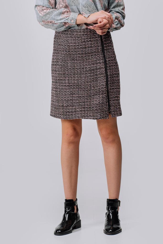 Юбка с подкладкой и сплошной молнией до колена