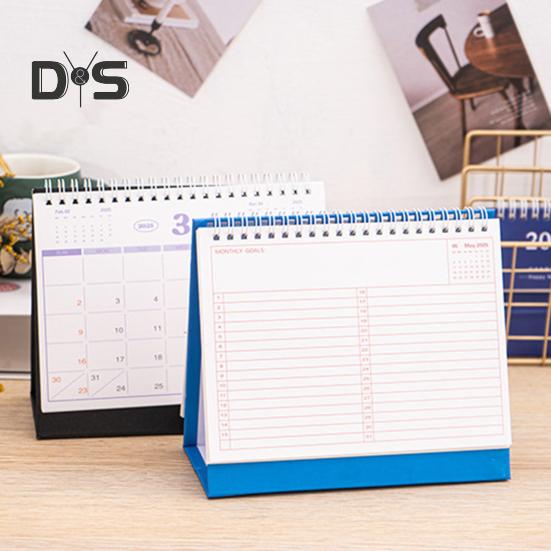 Маленький настольный календарь 2025 года, перекидной настольный календарь, ежемесячный планировщик, органайзер для управления временем для домашнего офиса и школы