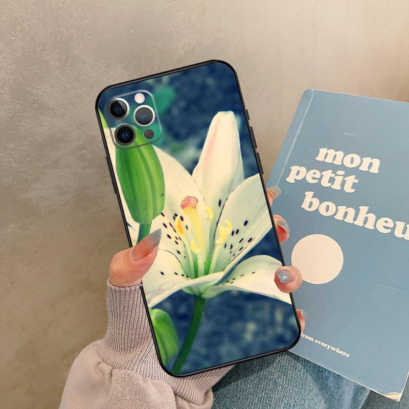 Чехол с цветами лилий для iPhone 17 Air 13 16 15 11 12 14 Pro Max 13 mini XR 15 16 Plus 16e Задняя крышка