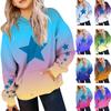 Girls Long Sleeve Printed Gradient Color Children's Hooded Pocket Sweatshirt