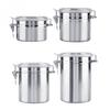 Airtight Stainless Steel Jar Canister Coffee Flour Sugar Tea Container Holder