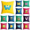 Наволочка с забавными животными и буквами из мультфильма, украшение дома, детская комната, игровая наволочка, наволочка для гостиной, дивана, наволочка